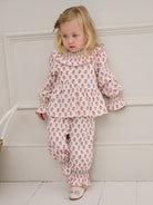 Bruges Smocked Trousers, Block Print Peony, Butterscotch – Happyology