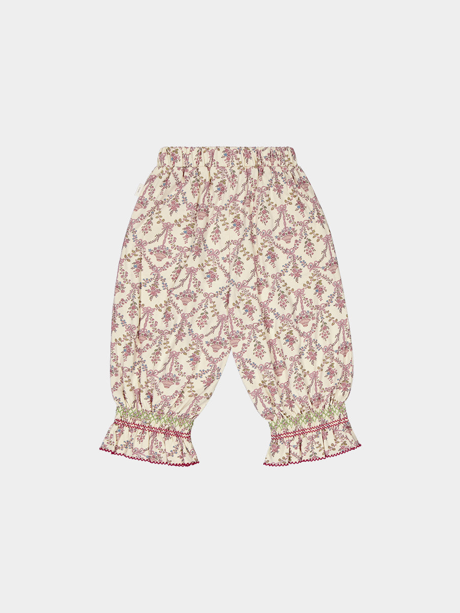 Bruges Smocked Trousers, Flower Basket, Rice – view 8