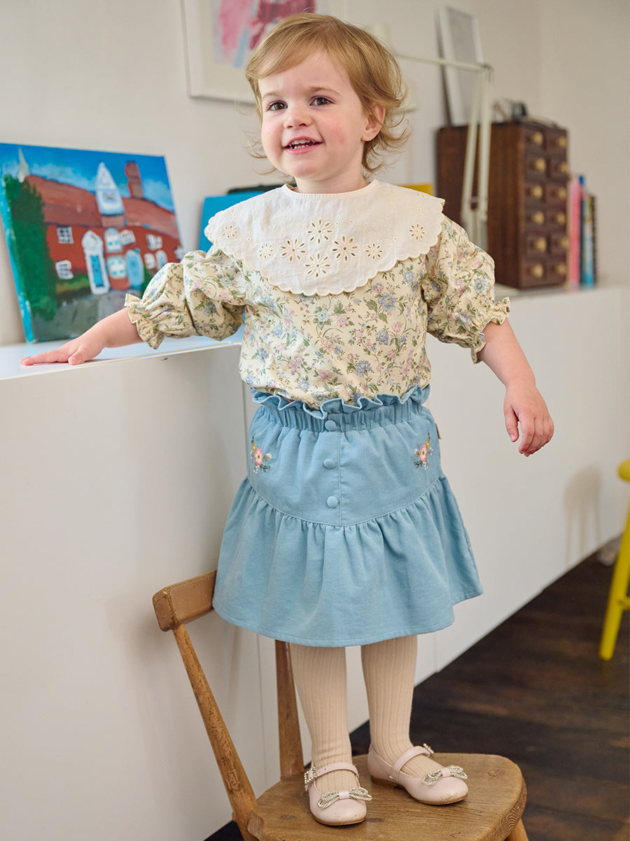 Rochester Corduroy Skirt, Denim Blue – Happyology