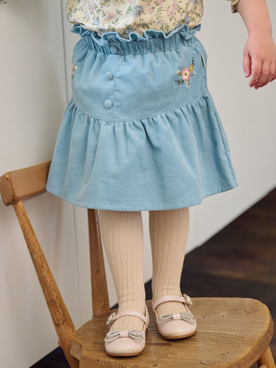 Rochester Corduroy Skirt, Denim Blue – view 4