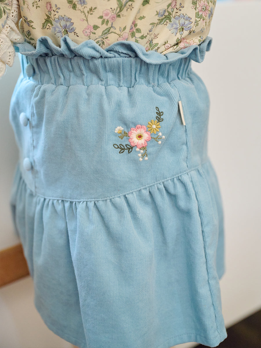 Rochester Corduroy Skirt, Denim Blue – view 5