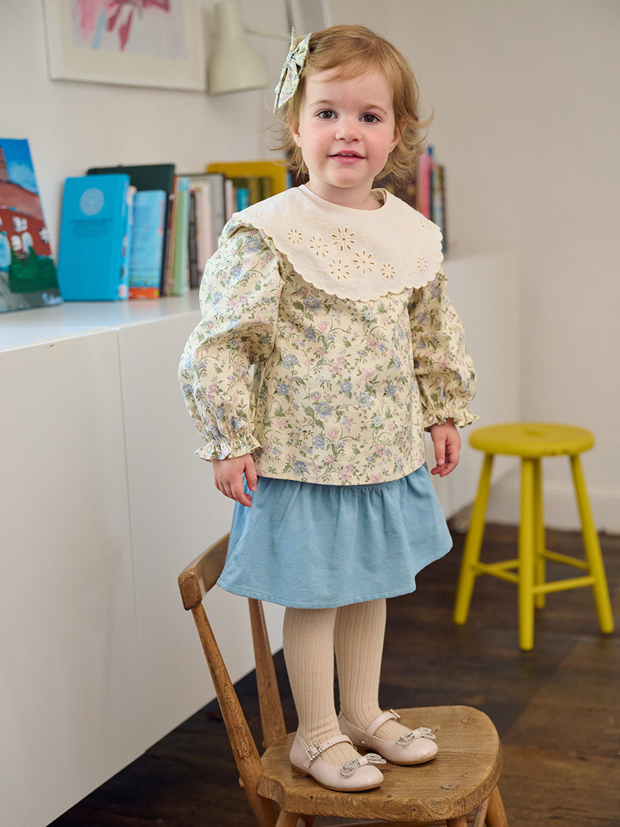 Rochester Corduroy Skirt, Denim Blue – view 6