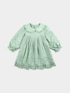 Lucerne Broderie Anglaise Dress, Pea Green – view 3