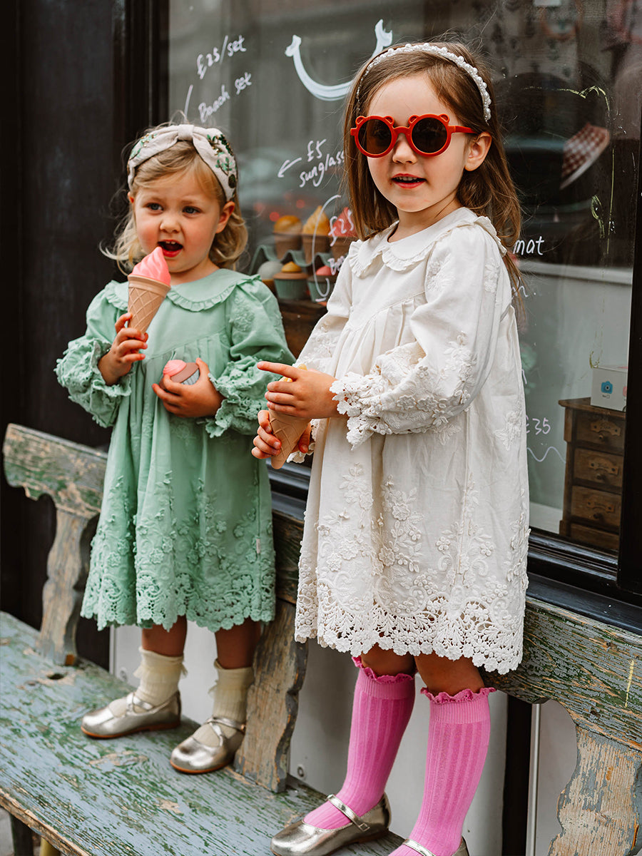 Lucerne Broderie Anglaise Dress, Crème Brulee – view 4