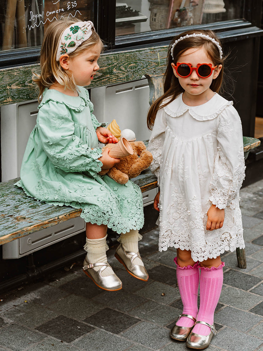 Lucerne Broderie Anglaise Dress, Crème Brulee – view 7