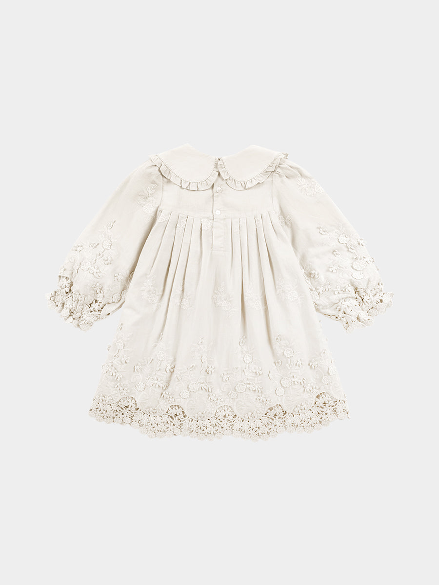 Lucerne Broderie Anglaise Dress, Crème Brulee – view 8
