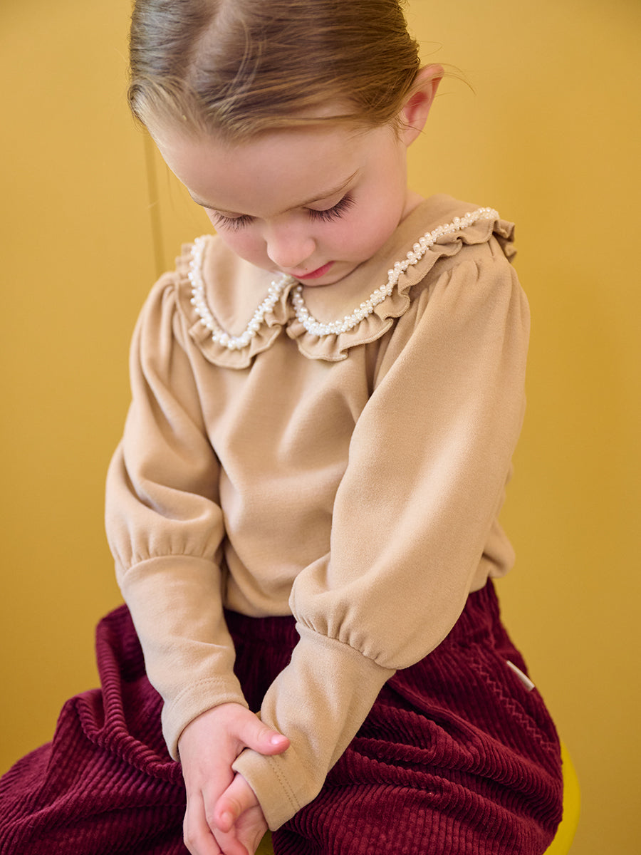 Vienna Pearl Top, Khaki – view 3